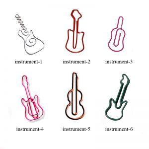 music shaped paper clips in instrument outlines