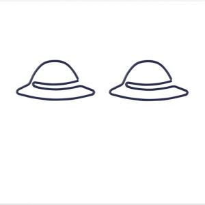 hat shaped paper clips in dark blue