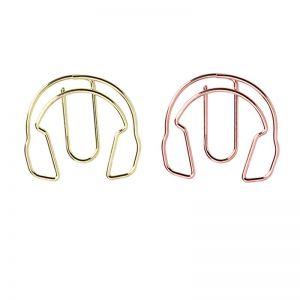 headset shaped paper clips, decorative paper clips, gold paper clips