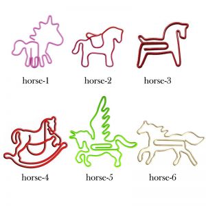 animal shaped paper clips in horse outlines