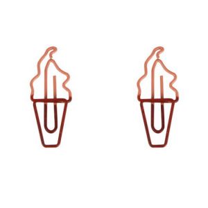 promotional paper clips in the outline of ice cream