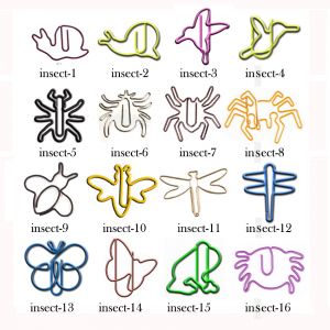 insect-theme shaped paper clips, different insect shapes