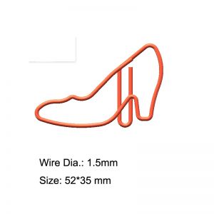 wire jumbo paper clips in high-heeled shoe outline, promotional gifts