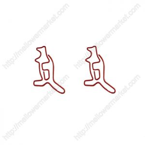 animal shaped paper clips in kangaroo outline