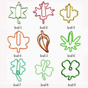 leaf theme paper clips in different shapes
