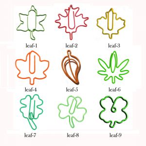 leaf theme paper clips in different shapes