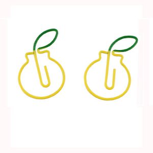 lemon fruit shaped paper clips 