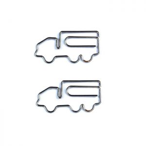 shaped paper clips in the outline of truck or lorry