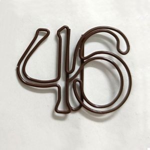 number-46 shaped paper clips, logo promotional paper clips