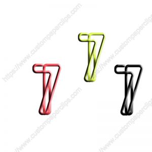 Number 7 shaped paper clips, promotional decorative paper clips