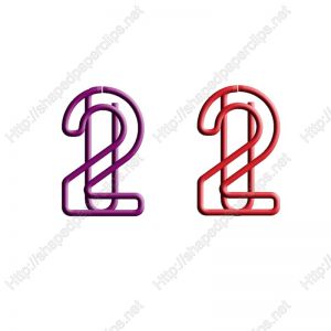 shaped paper clips in number-2 outline