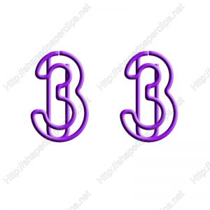number 3 shaped paper clips, decorative paper clips