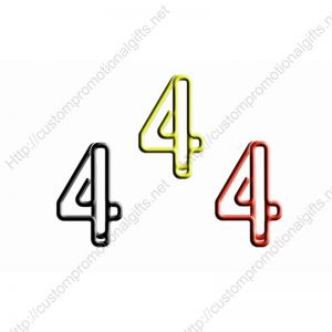 number 4 shaped paper clips, numeric decorative paper clips