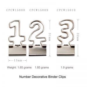 silver decorative binder clips, custom binder clips in numbers