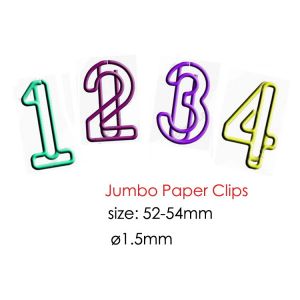 jumbo paper clips in shapes of numbers, extra large paper clips