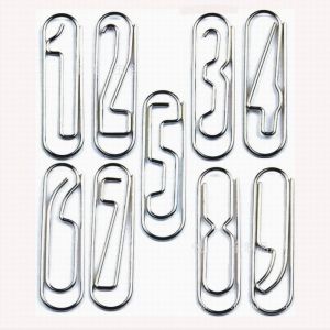 number shaped paper clips, numbers promotional paper clips
