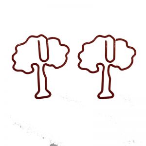 plant shaped paper clips in oak tree outline