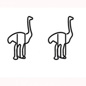 animal shaped paper clips in ostrich outline