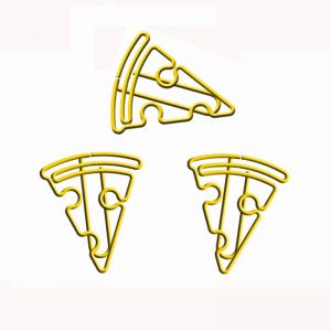 pizza shaped paper clips, gold decorative paper clips