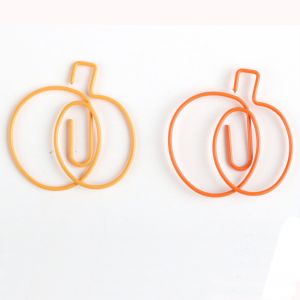 pumpkin shaped paper clips, decorative paper clips