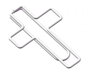 wire jumbo paper clips in the outline of religious cross, cross giant paper clips