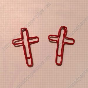 fun shaped paper clips in religious cross outline