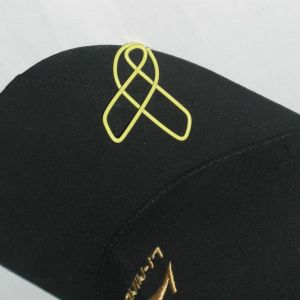hat brim clips in ribbon outline, arrowhead cap clips