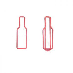 bottle shaped paper clips in red wire