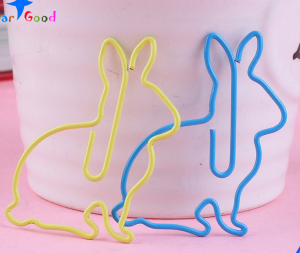 rabbit shaped paper clips, animal paper clips