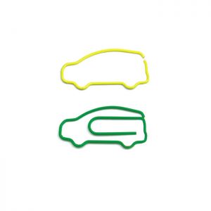 shaped paper clips in off-road vehicle outline, car shaped paper clips
