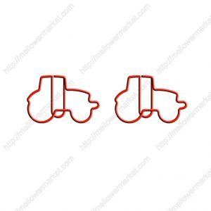 vehicle shaped paper clips in tractor outline