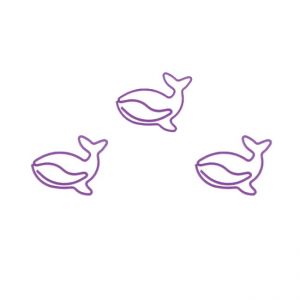 fish shaped paper clips in whale outline