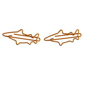 fish shaped paper clips in shark outline