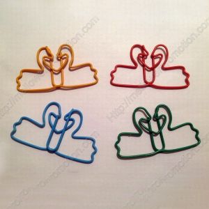 animal shaped paper clips, swan shaped paper clips