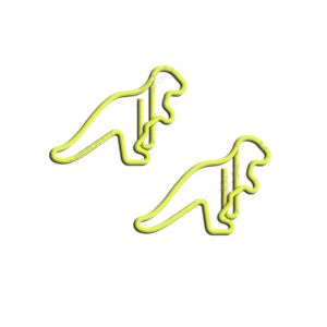 animal shaped paper clips in the outline of T-rex