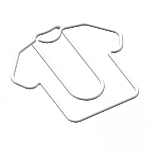 wire jumbo paper clips in T-shirt outline, T-shirt large paper clips, giant paper clip