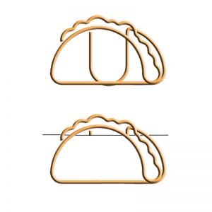 taco shaped paper clips, fancy promotional paper clips
