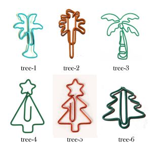 tree-theme paper clips in different shapes and outlines