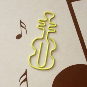 violin shaped paper clips, music decorative paper clips