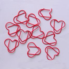 Heart-shaped Paper Clamps File Clips Book Page Divider for Student