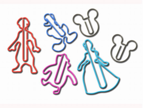 custom shaped paper clips in cartoon outlines