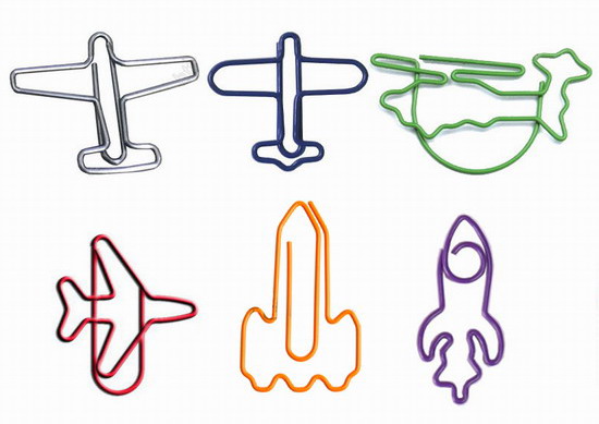aircraft shaped paper clips, airplane decorative paper clips