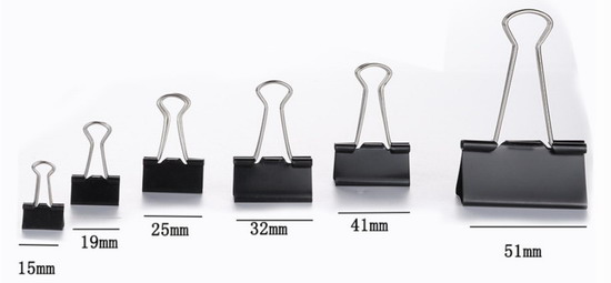 custom binder clips in different sizes