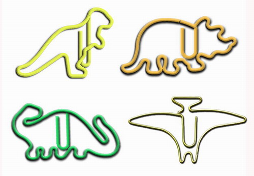dinosaur decorative paper clips, animal shaped paper clips
