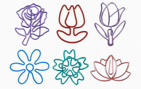 flower decorative paper clips, bloom shaped paper clips