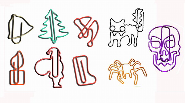 holiday shaped paper clips, decorative paper clips