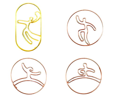 sports shaped paper clips, gold decorative paper clips