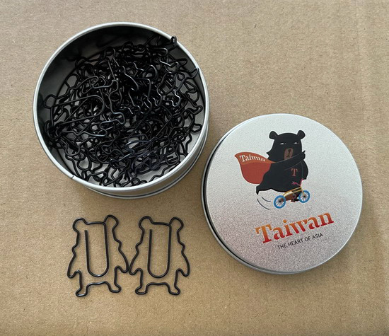 tin box for shaped paper clips with logo printing