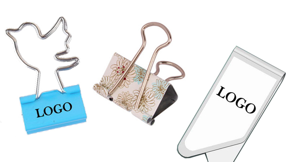 Custom printed outlet binder clips