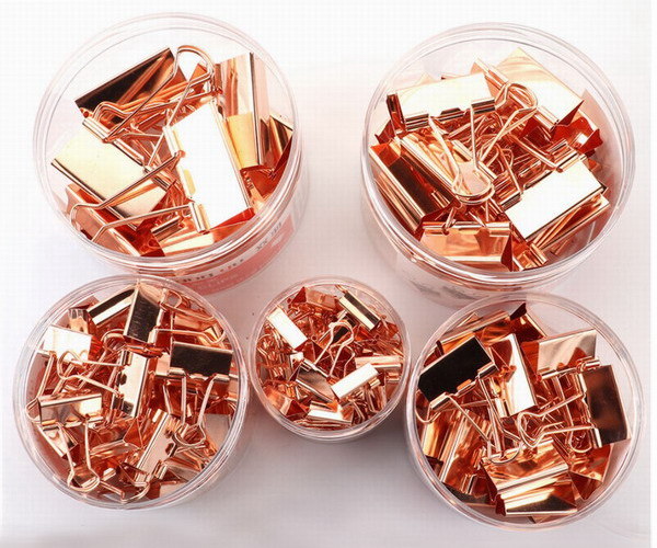 rose gold paper clips, custom binder clips